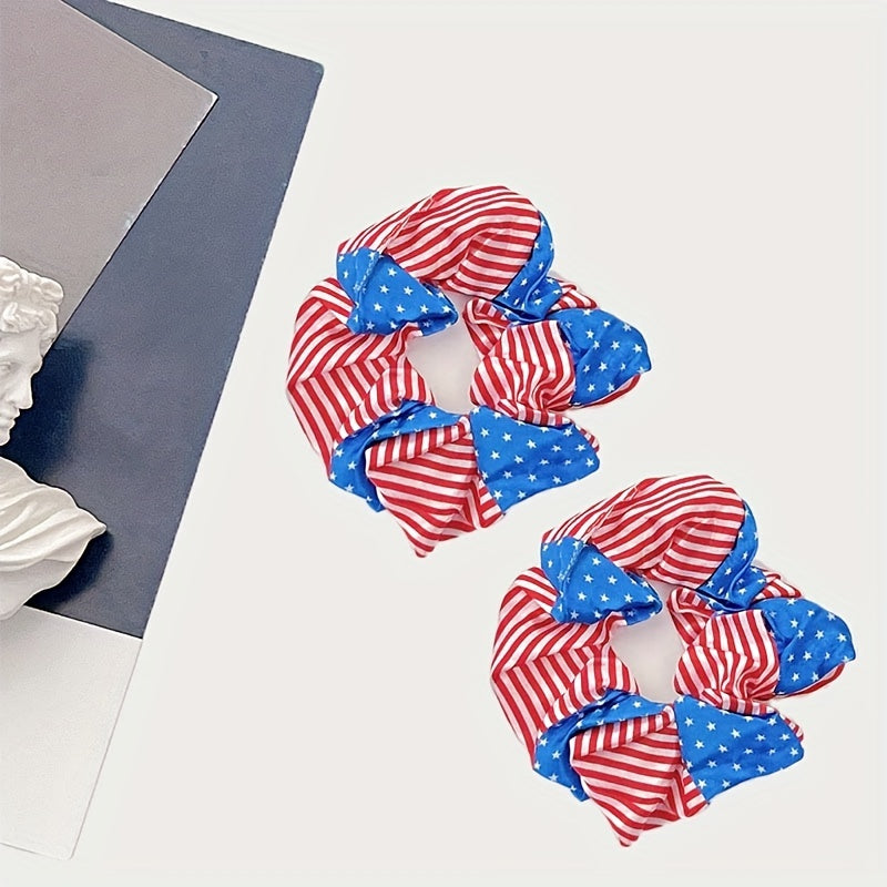 American Flag Hair Tie Elastic Scrunchie for Women Girls