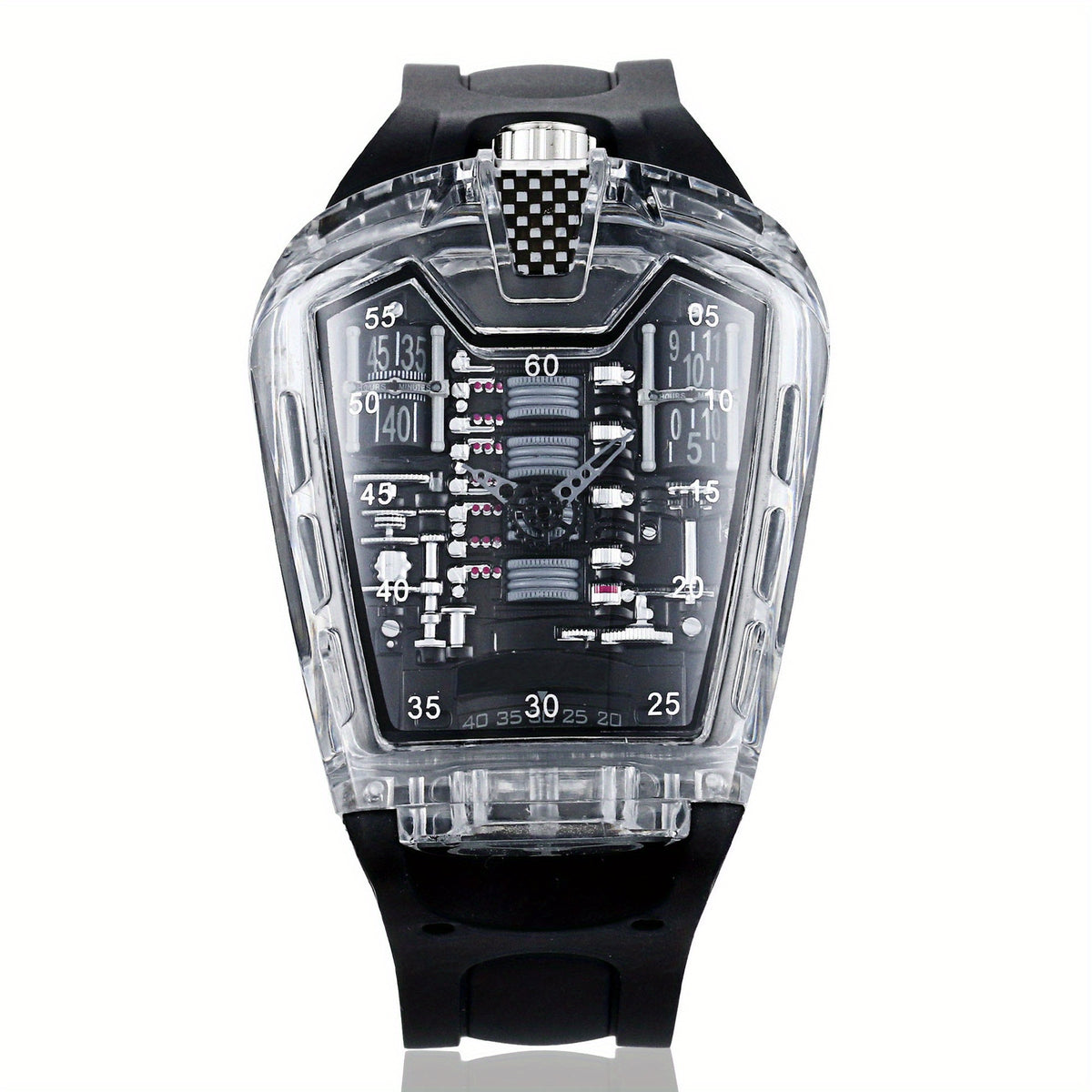 Engine Shape Men's Watch 16 Cylinder Transparent Wristwatch Men's Accessories