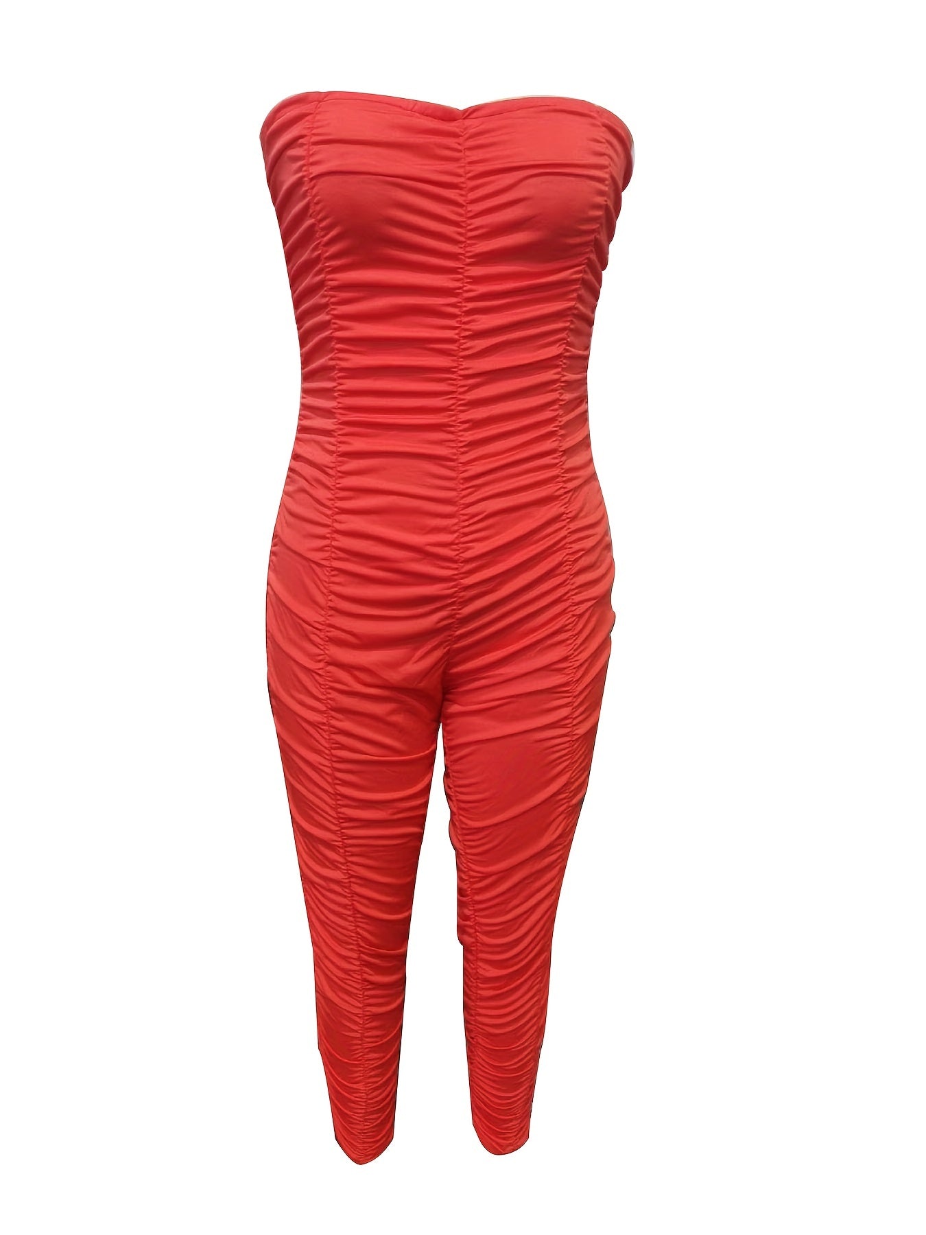 Ruched Tube Jumpsuit Sexy Solid Bodycon Summer Jumpsuit