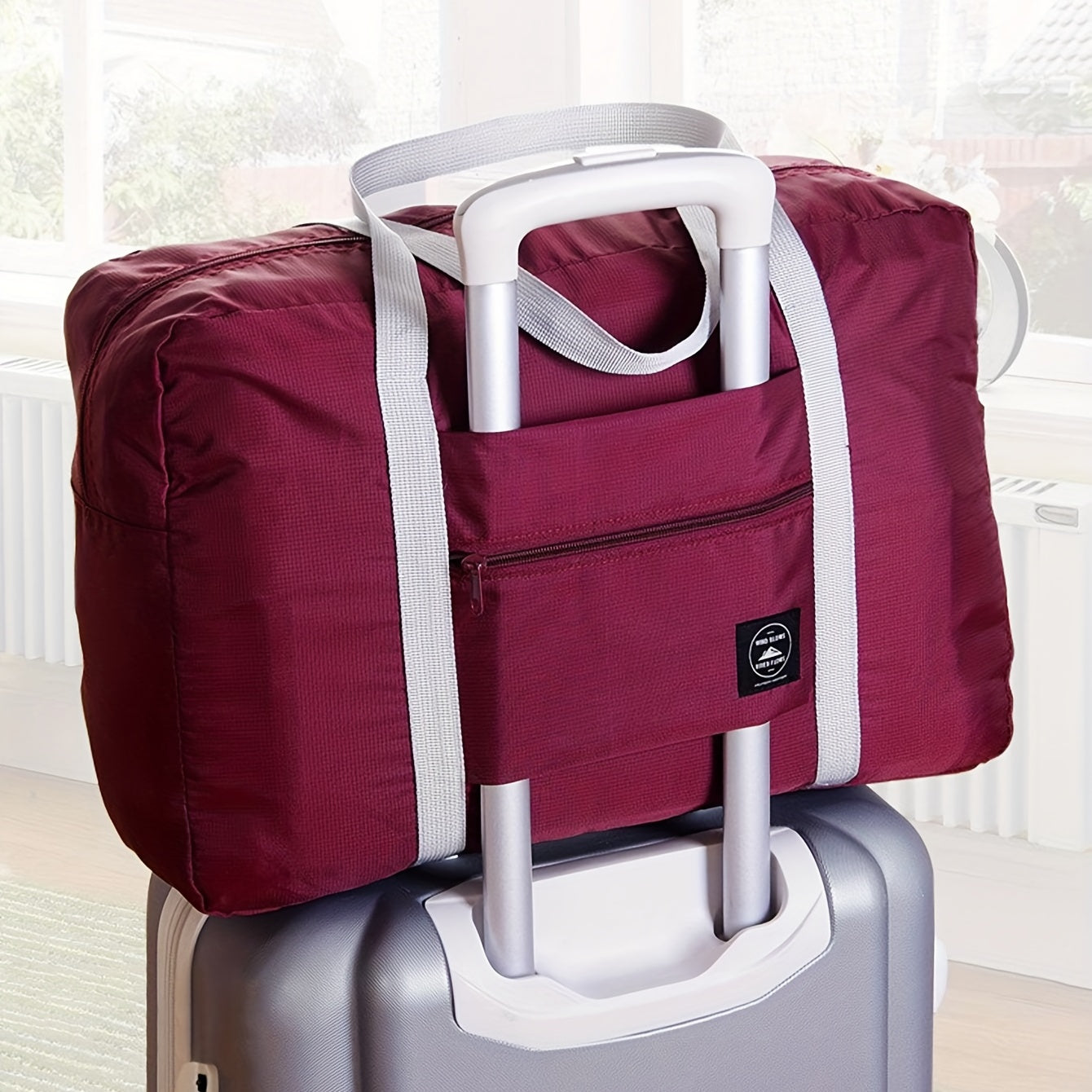 Large Capacity Foldable Carry on Bag Nylon Durable Portable Sport Gym Handbag