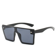 Rimless Square Sunglasses Women's Large Frame Sunshade Eyewear