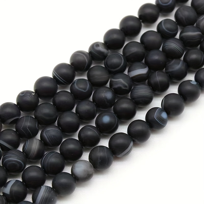 6 8 10mm Matte Striped Agate Beads DIY Jewelry Bracelet Necklace Materials
