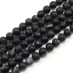 6 8 10mm Matte Striped Agate Beads DIY Jewelry Bracelet Necklace Materials