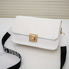 Square Flap Shoulder Bag with Wide Strap for Work