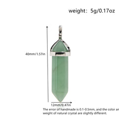Hexagonal Column Natural Crystal Pendant Single Stone Amethyst Lapis Lazuli