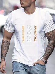 Beast Skin Print Men's Graphic Crew Neck T shirt Casual Comfy Tees