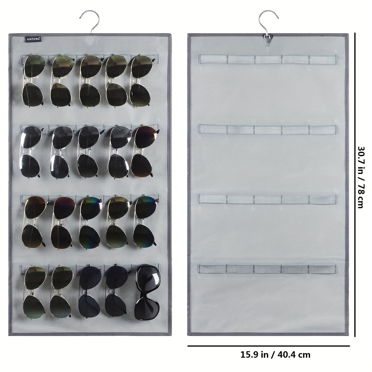Dual Sided Sunglasses Organizer Wall Mounted Rack Storage