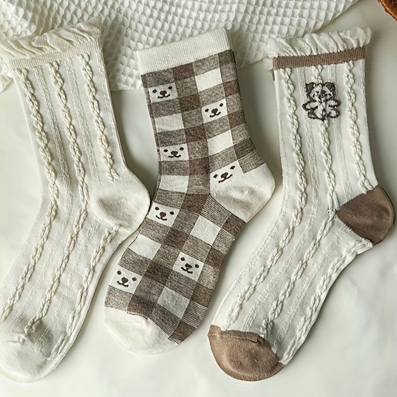 8 Pairs Cartoon Print Socks Women's Stockings & Hosiery
