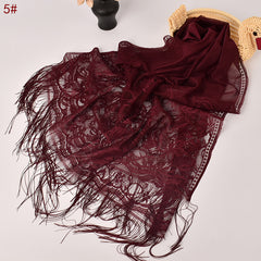 Lace Tassel Lily Scarf Solid Headband Women's Shawl