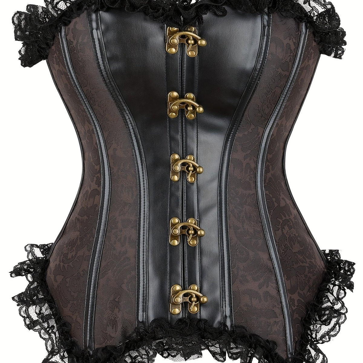 Strapless Corset Bustier Tummy Control Lace Up Jacquard Body Shaper