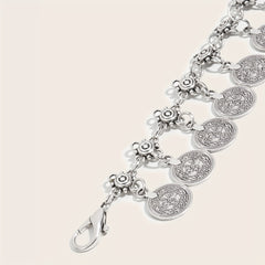 Vintage Boho Silvery Coin Pendant Waist Chain for Women