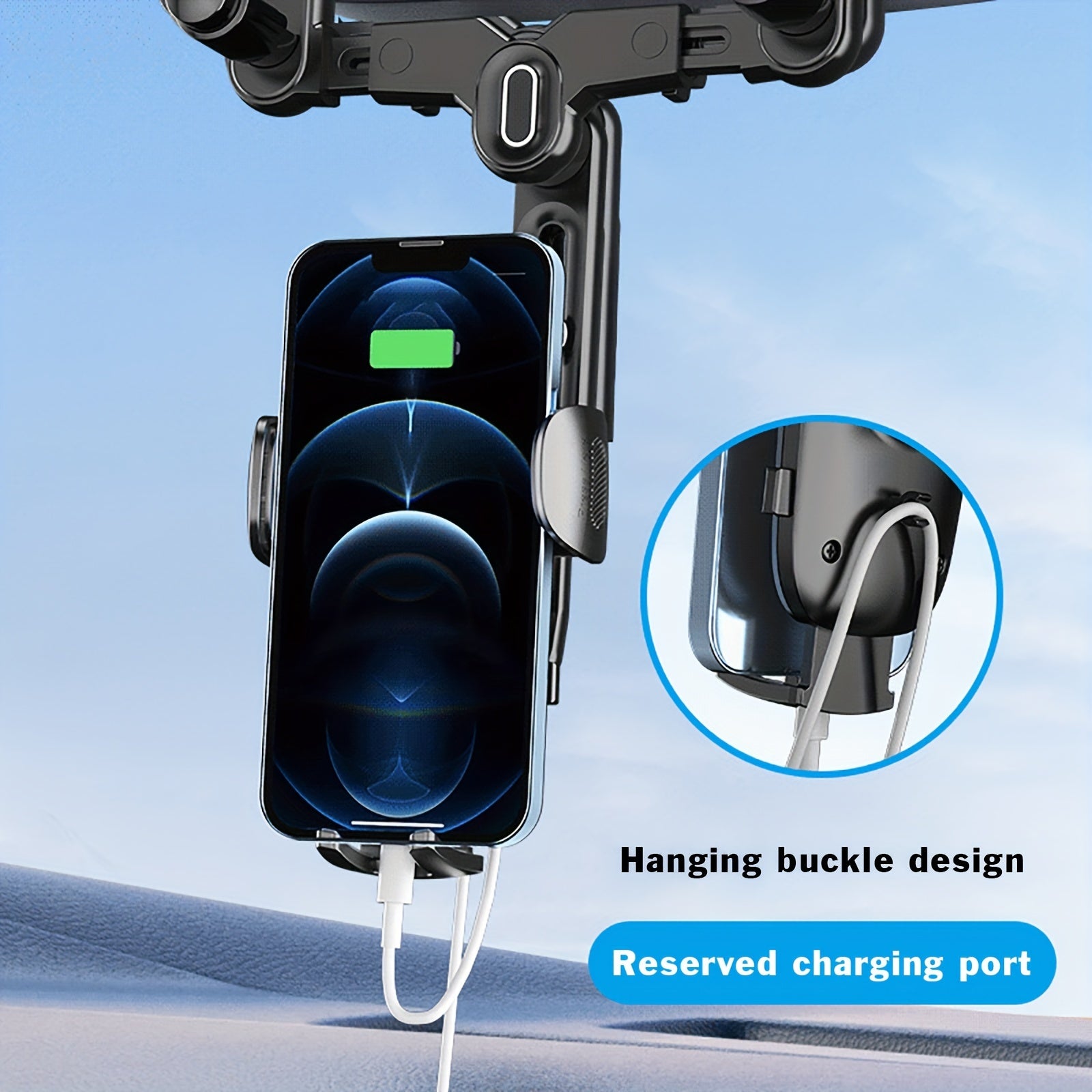Car Rear View Mirror Phone Holder Mount