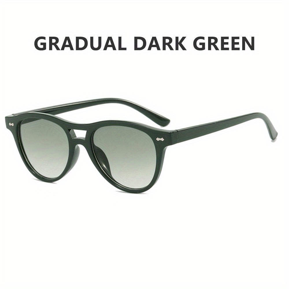 Aviator Sunglasses Gradient Lens Rivet Decor UV400