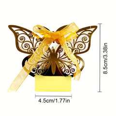 5pcs Wedding Laser Hollow Candy Box Pink Chocolate Packaging Box