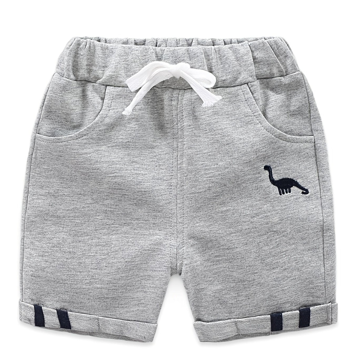 Boys Dinosaur Shorts Drawstring Waist Pocket Casual Summer Kids Clothes
