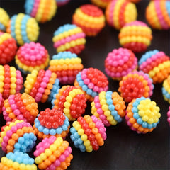 20pcs 30pcs 14mm Straight Hole Block Plum Ball Beads Rainbow DIY Bracelet