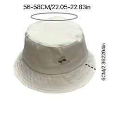 Rabbit Embroidery Bucket Hat for Women