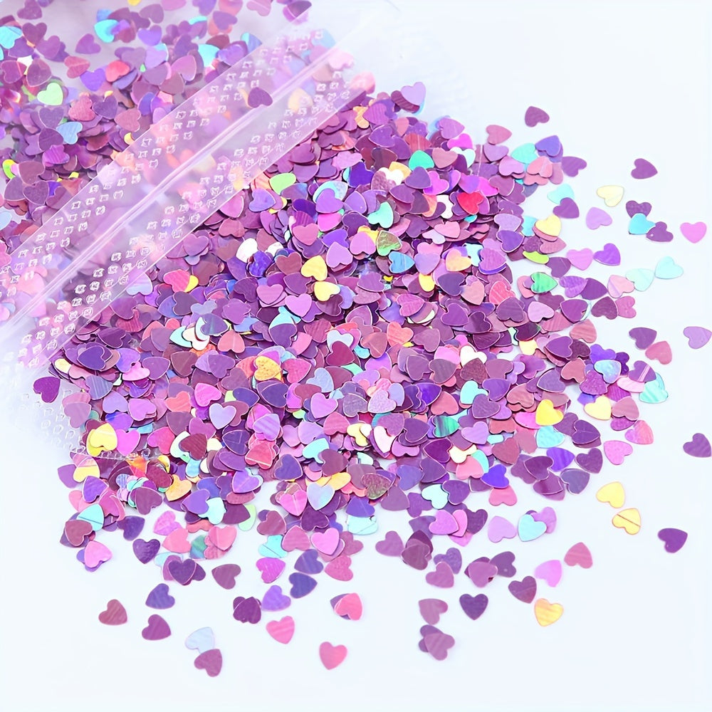3D Holographic Heart Nail Glitter for Nail Art