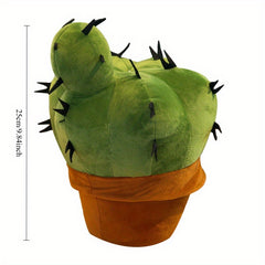 Soft Plush Cactus Doll in Green & Orange Pot Decor