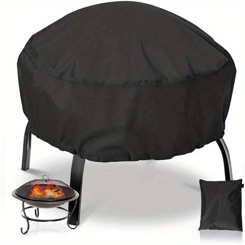 Waterproof Round Fire Pit Cover Patio Dustproof Anti UV Tear Resistant