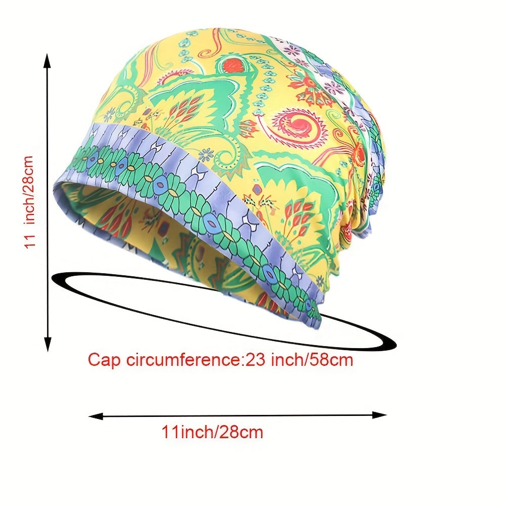 Flower Print Beanie Turban Chemo Cap Lightweight Skull Hat