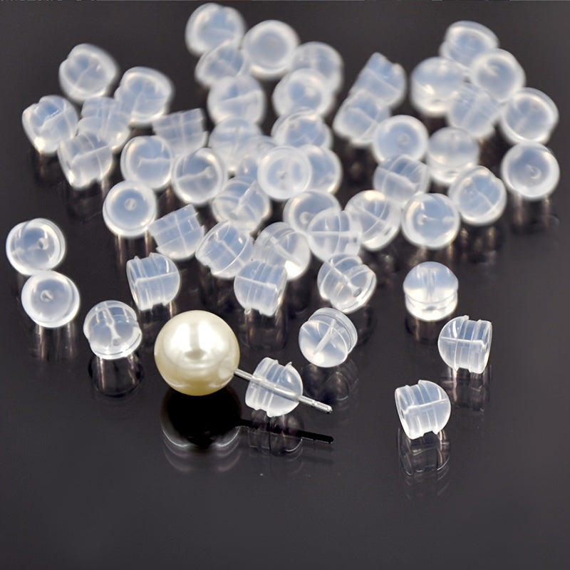 50pcs Clear Silicone Hamburger Earplugs for Jewelry Supplies