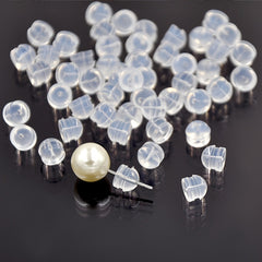 50pcs Clear Silicone Hamburger Earplugs for Jewelry Supplies