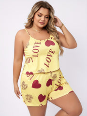  Heart Print Pajama Set