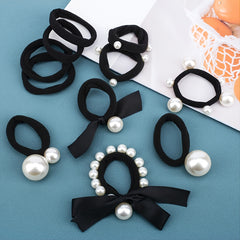 11pcs Pearl Elastic Hair Tie Headbands Hair Accessories
