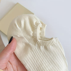 10 Pairs Solid Ribbed Ankle Socks Women's Stockings