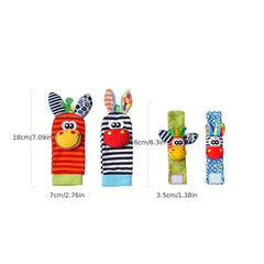2pcs Baby Rattle Toys Stuffed Animals Wrist Foot Finder Socks