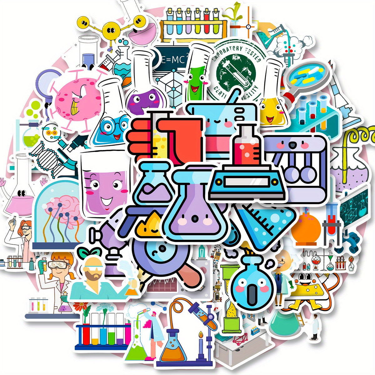 50 Fun Science Stickers Physics Biology Chemistry Decals