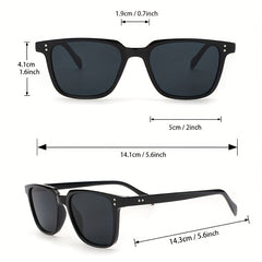 Square Frame Sunglasses For Women Men Minimalist Rivet Decor Glasses