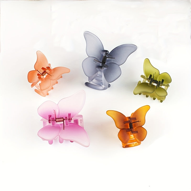 Butterfly Decor Hair Claw Gradient Banana Clip Hairgrip Hair Accessory