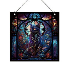 Halloween Acrylic Window Hanging Castle Cat Holiday Decorations