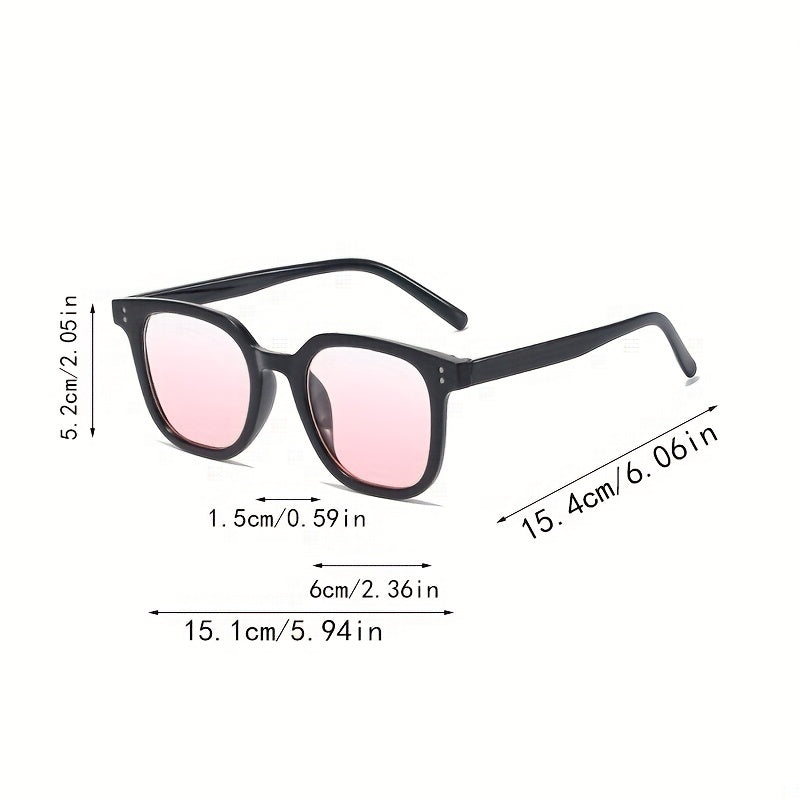 Y2K Pink Square Sunglasses Gradient UV400 Sun Shades