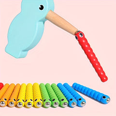 Woodpecker Catching Insects Fishing Toy for Children