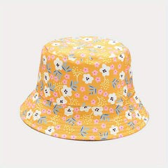 Floral Print Reversible Bucket Hat Lightweight Fisherman Cap