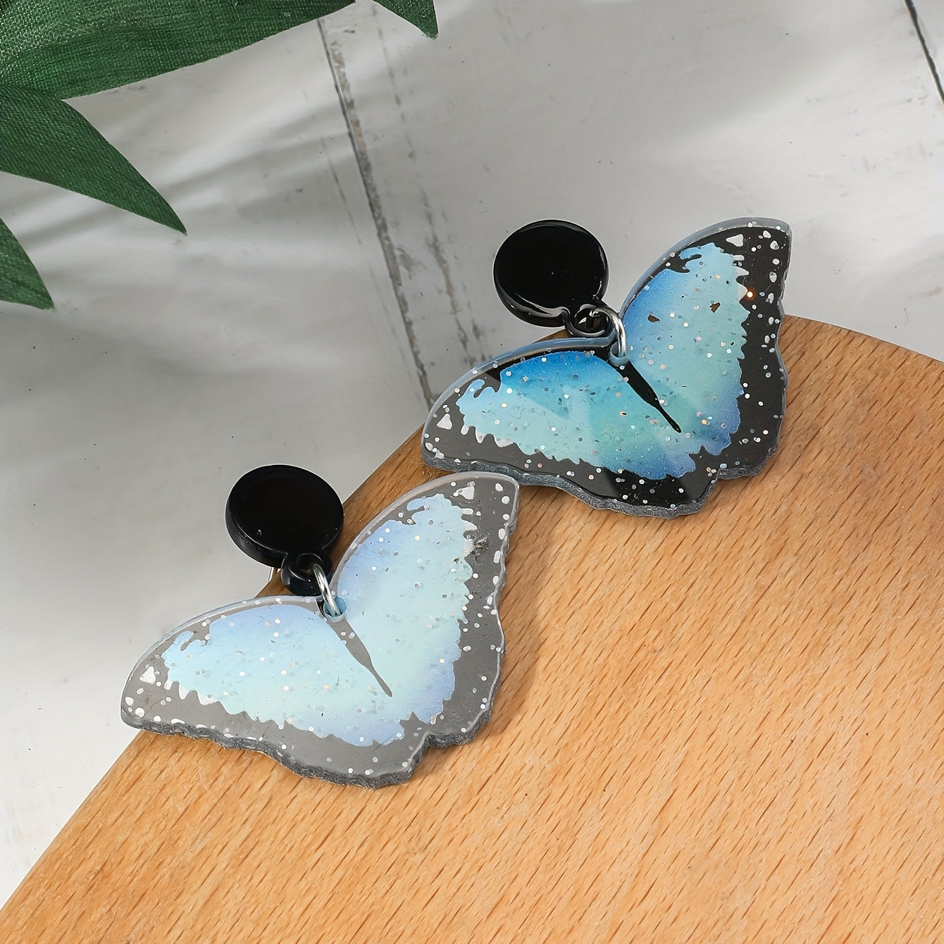 Butterfly Pendant Retro Dangle Earrings Acrylic Jewelry Gift For Women Girls