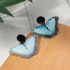 Butterfly Pendant Retro Dangle Earrings Acrylic Jewelry Gift For Women Girls