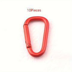 10pcs Aluminum Carabiner D Ring Clips Spring Snap Hook Keychain Clip