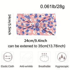 Floral Print Criss Cross Headband Wide Elastic Head Hoop Sweatband