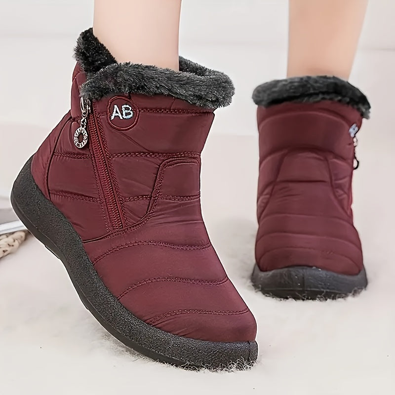 Women's Waterproof Snow Boots Cozy Fleece Lining Warm Winter Ankle Boots