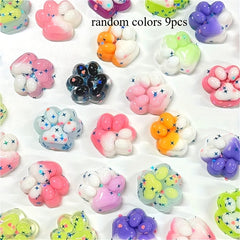 9pcs Gradient Cat Paw Squeeze Toys Set
