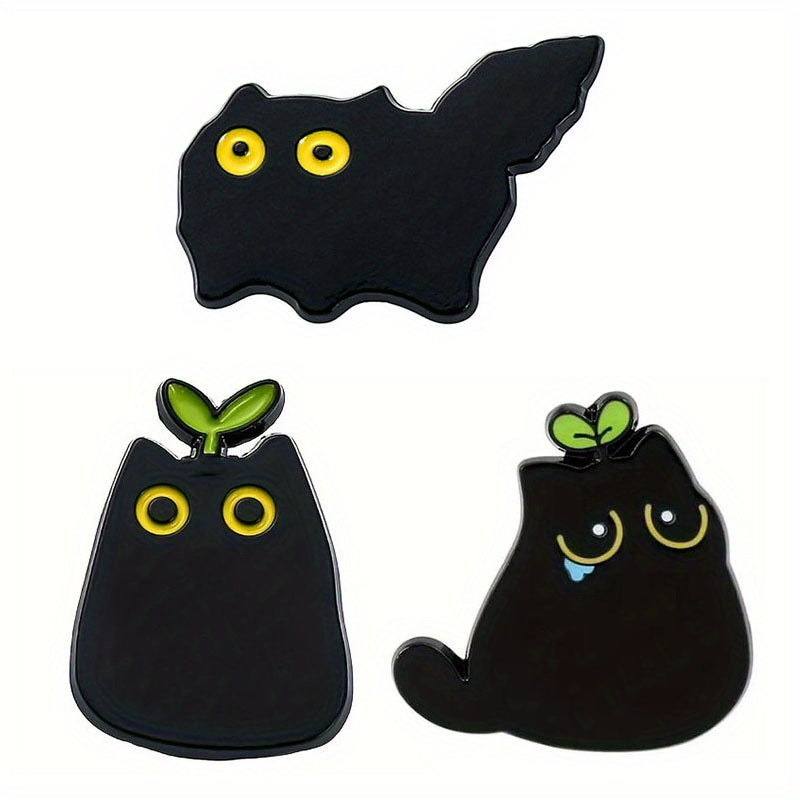 Aluminum Grass on Cat's Head Enamel Pin