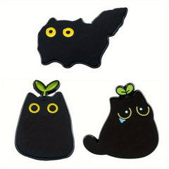 Aluminum Grass on Cat's Head Enamel Pin