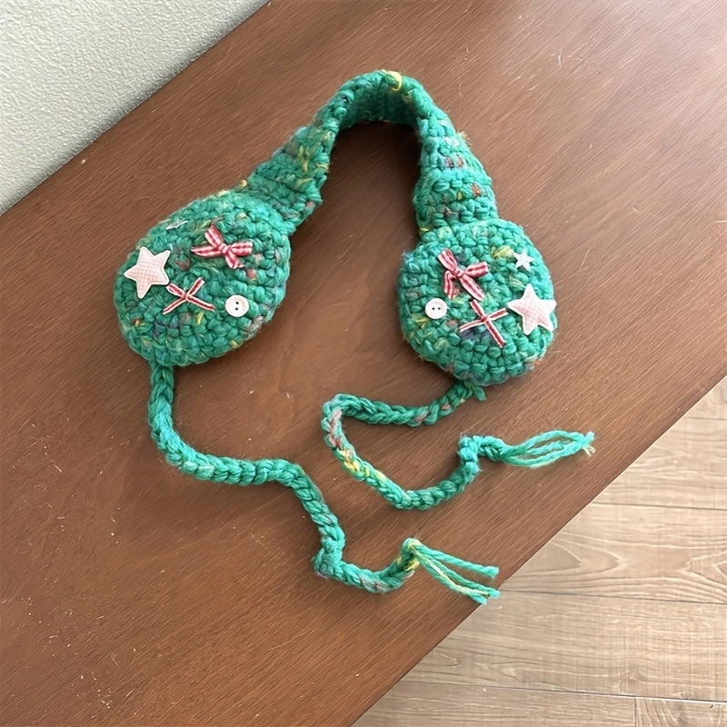 Women's Star & Bow Ear Warmers Winter Thermal Adjustable Headband
