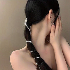 Snake Shape Hair Clip With Long Rhinestone Tassel Gothic Style Hair Accessories