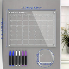 Acrylic Magnetic Dry Erase Board Calendar For Refrigerator