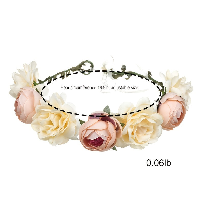 Rose Hairpin Holiday Wreath Hair Band Headdress Flower Crown Headband